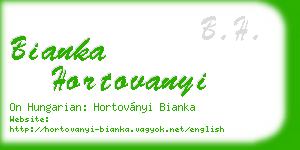 bianka hortovanyi business card